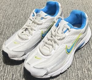 Nike Youth Unisex Running Shoes 394053-140 White‎ Blue Green Size 6.5